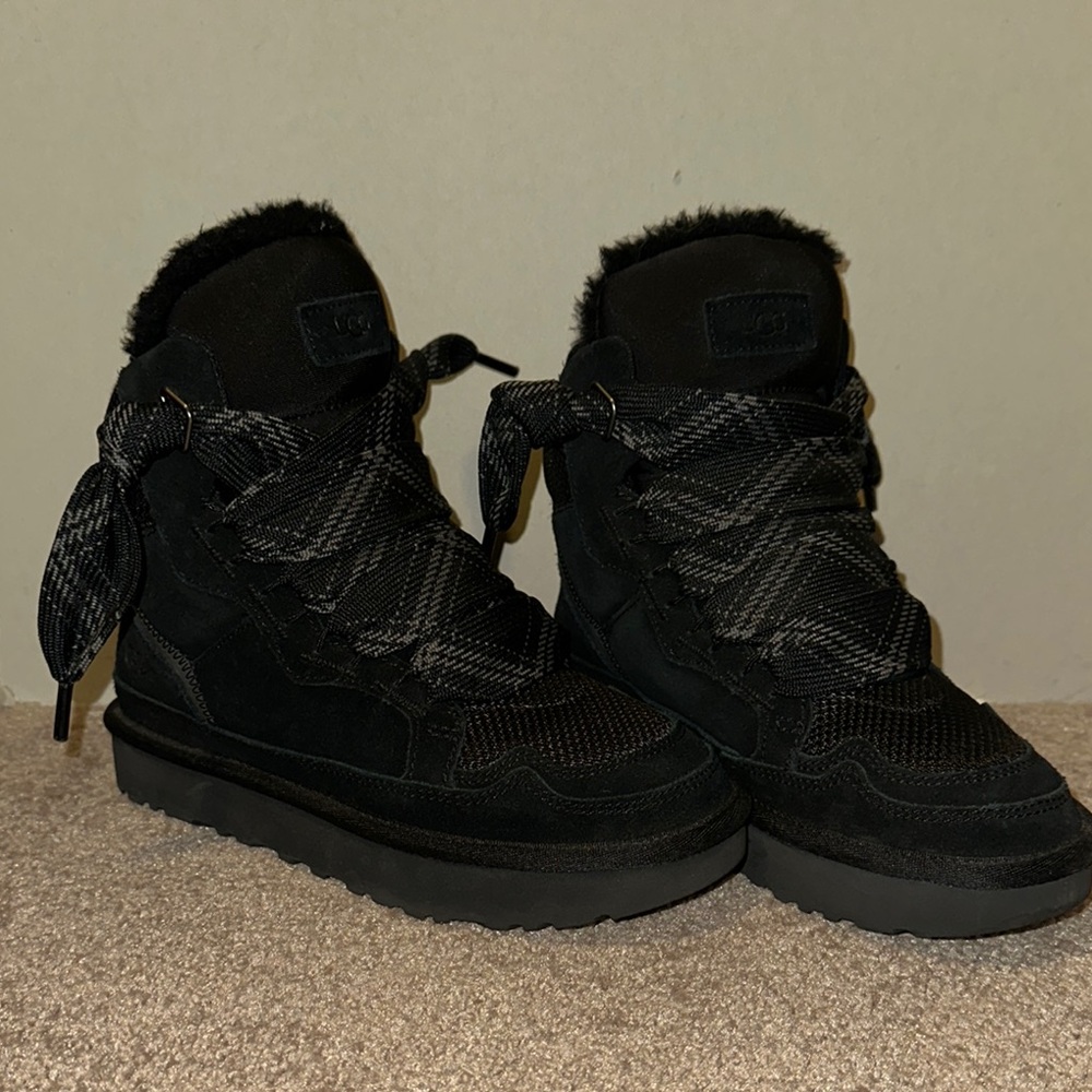 UGG Black Winter Rain Boots with Cozy Lining